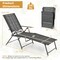 2 Piece Patio Folding Chaise Lounge Chairs Recliner With 6-level Backrest